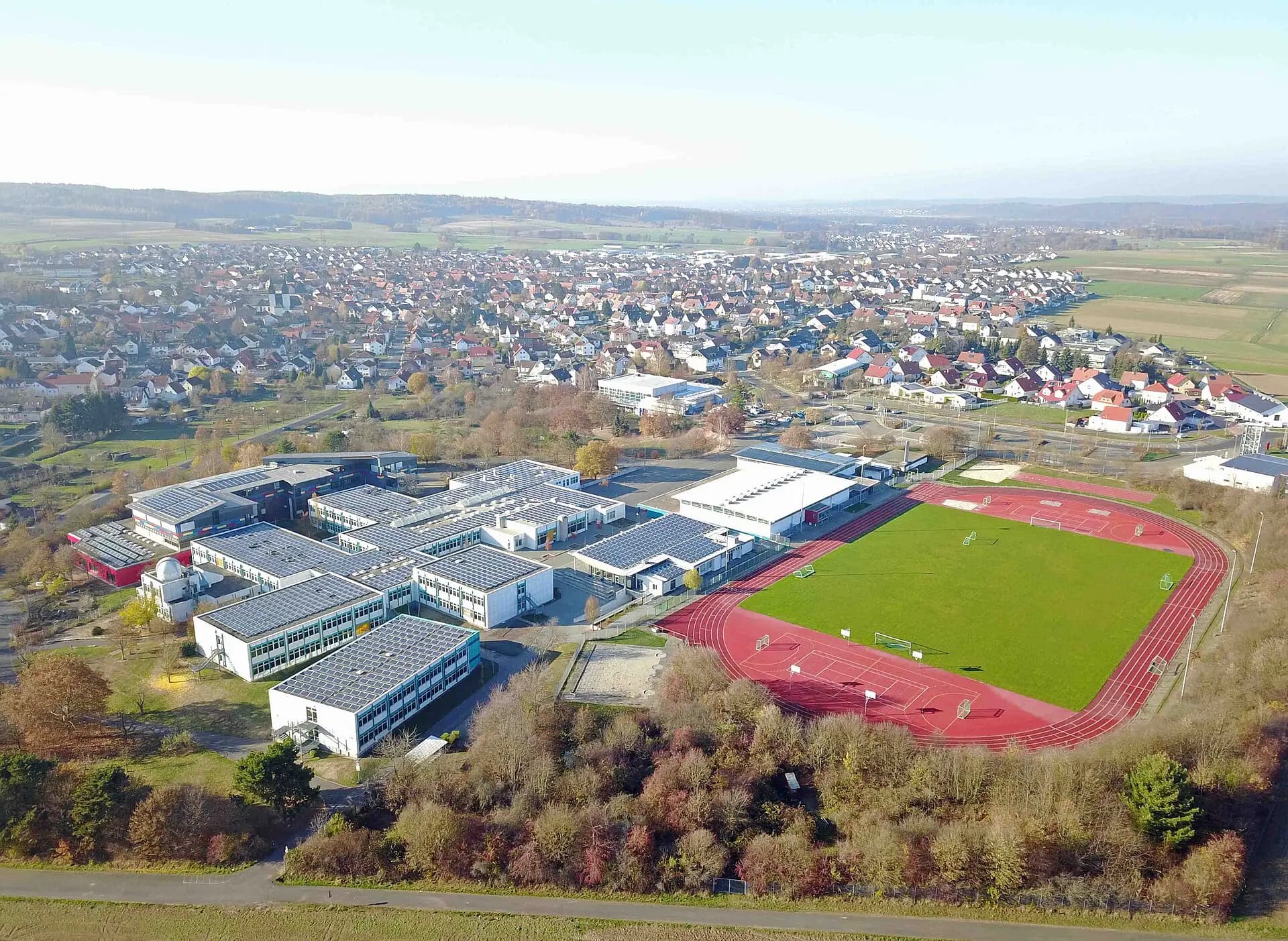 Luftbild über den Ortsteil Somborn in Freigericht