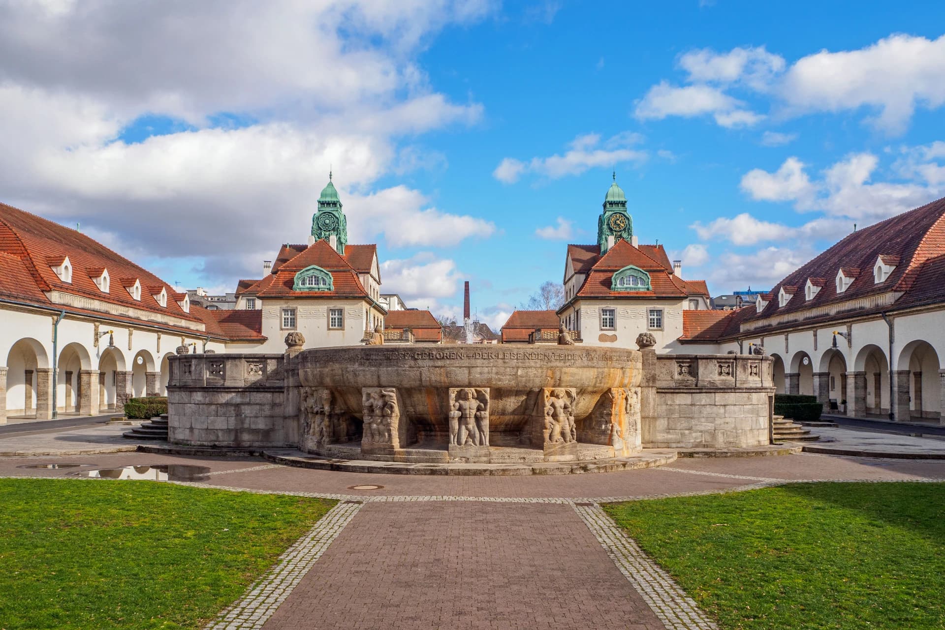 Brunnen im Sprudelhof in Bad Nauheim