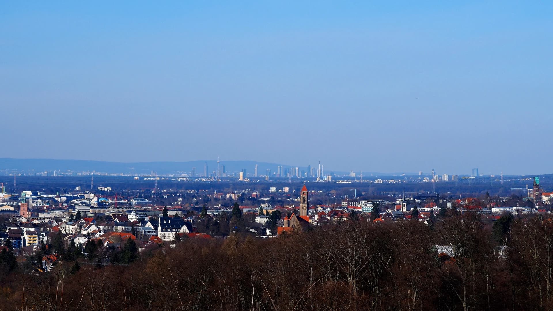 Stadtansicht von Darmstadt im Rhein-Main-Gebiet