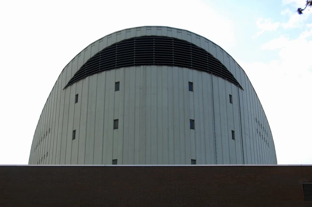 Dachkonstruktion des Stadttheaters in Rüsselsheim