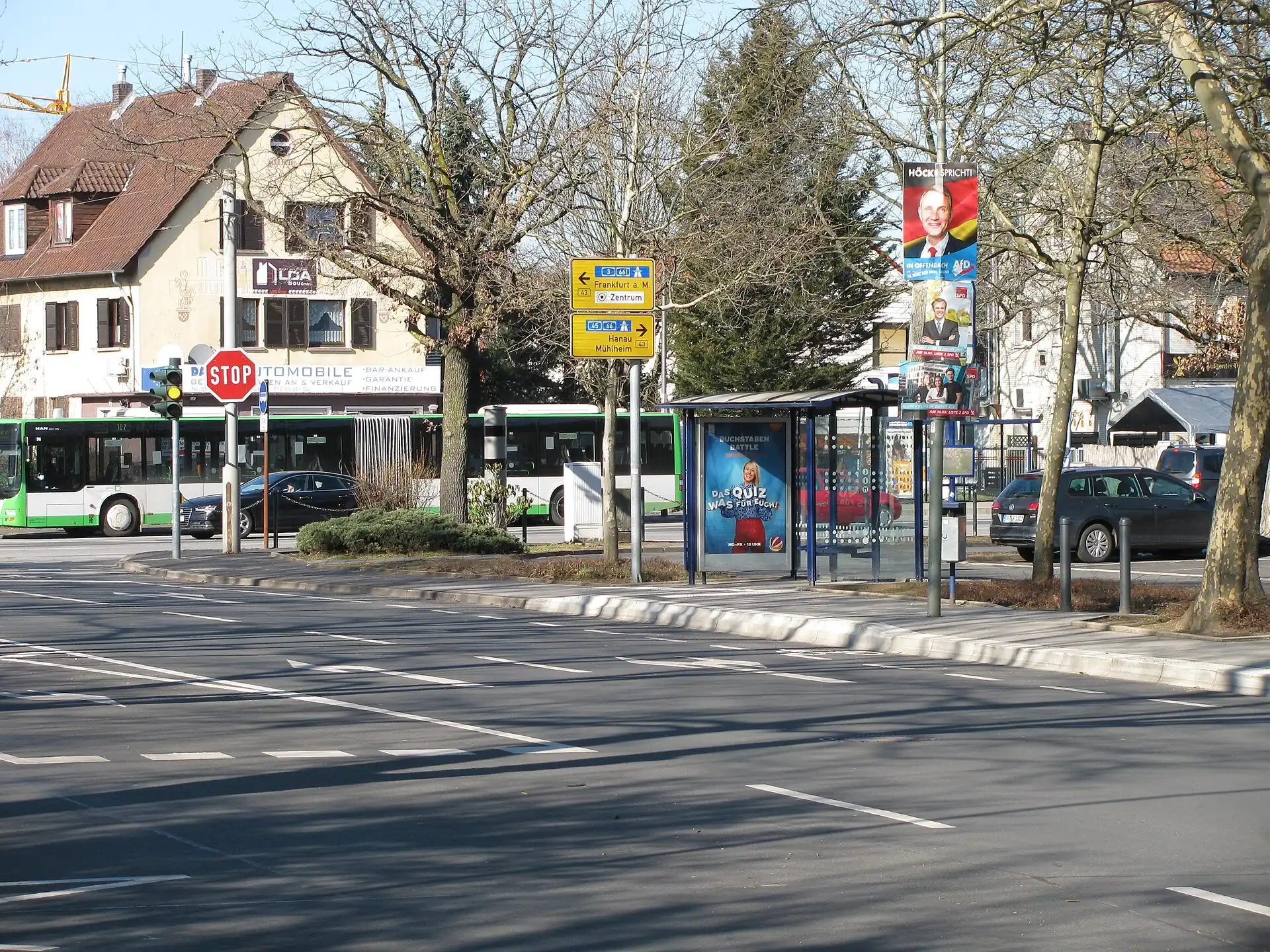 Kreuzung an der Ulmenstraße in Offenbach