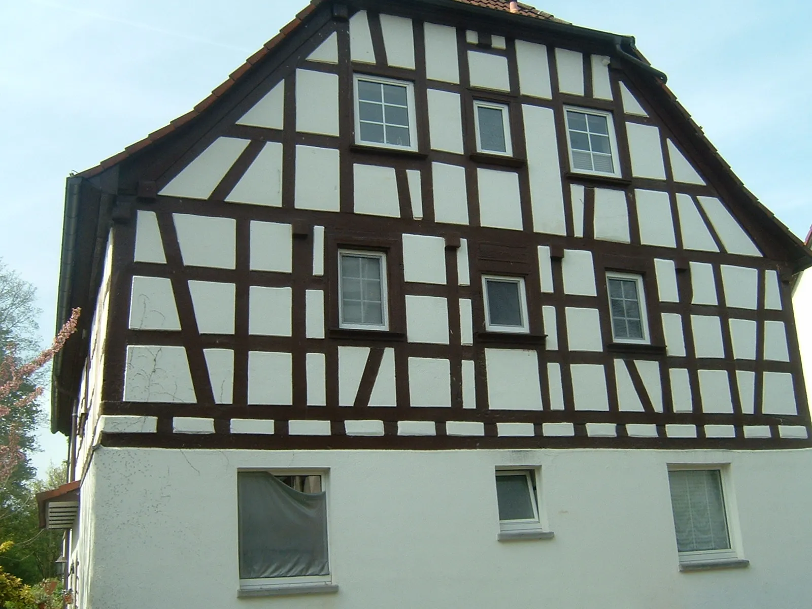 Fachwerkgiebel der Untermühle in Liederbach am Taunus