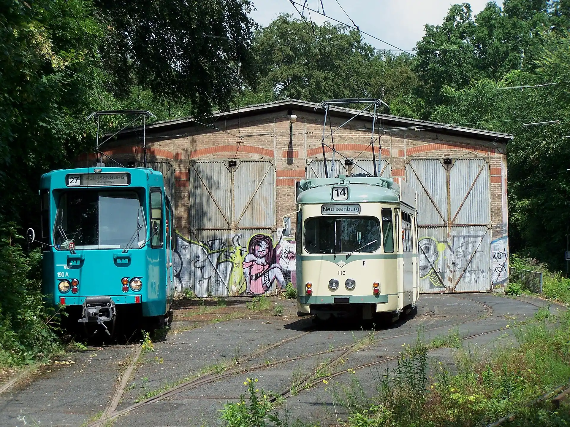 Wagenhalle der Waldbahn in Neu-Isenburg