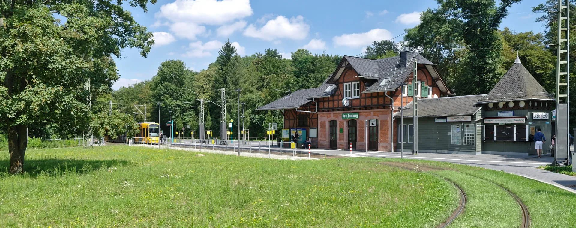 Endstelle der Waldbahn an der Stadtgrenze in Neu-Isenburg