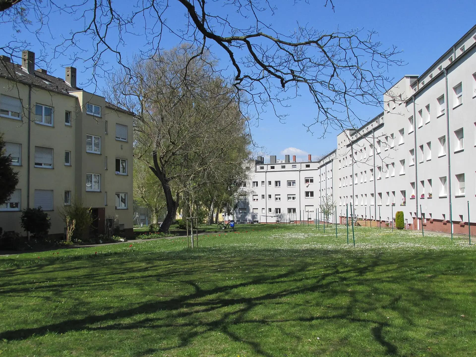 Wohnbebauung mit Grünfläche an der Wetzlarer Straße in Frankfurt Eckenheim