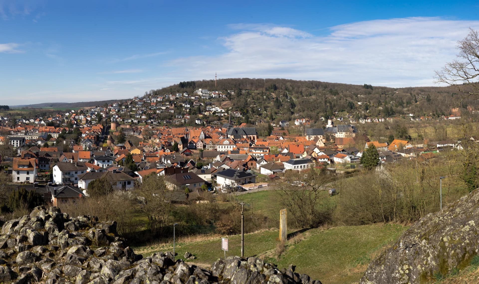 Blick vom Wilden Stein auf die Altstadt von Büdingen