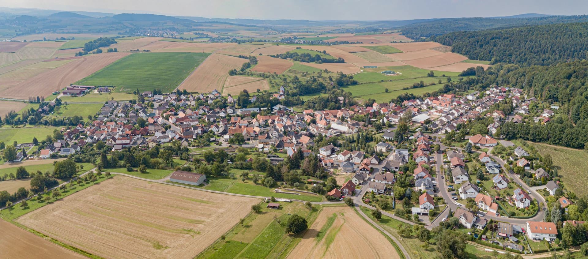 Panorama des Stadtteils Wolf in Büdingen